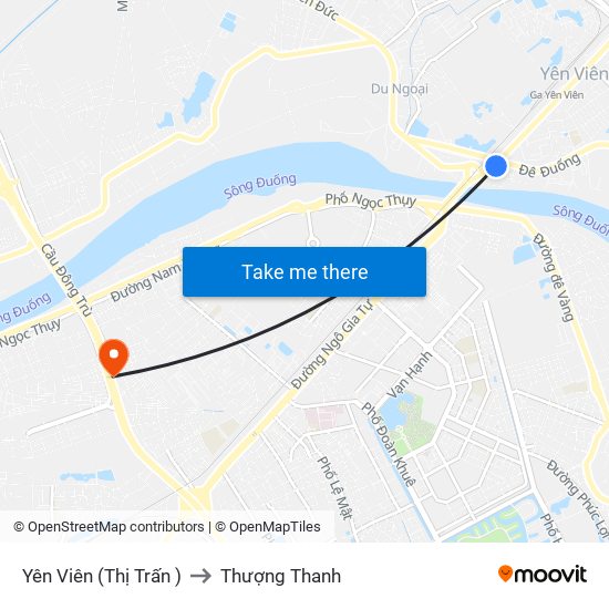 Yên Viên (Thị Trấn ) to Thượng Thanh map