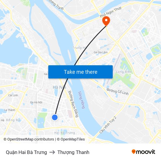 Quận Hai Bà Trưng to Thượng Thanh map