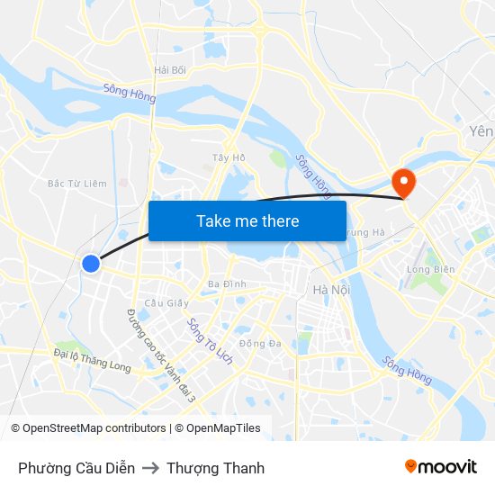 Phường Cầu Diễn to Thượng Thanh map