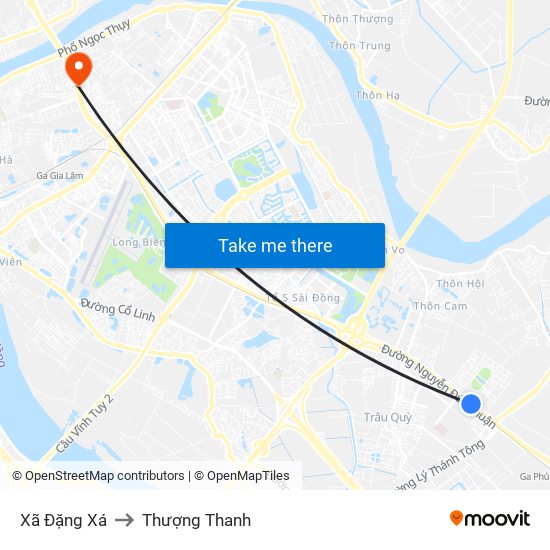 Xã Đặng Xá to Thượng Thanh map