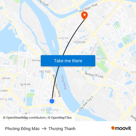Phường Đống Mác to Thượng Thanh map