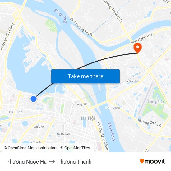 Phường Ngọc Hà to Thượng Thanh map