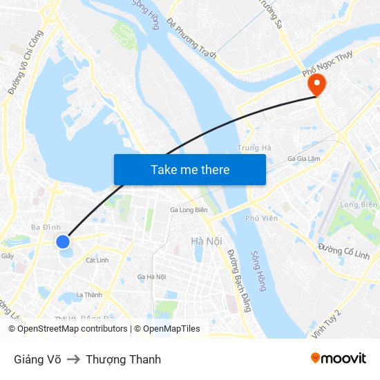 Giảng Võ to Thượng Thanh map