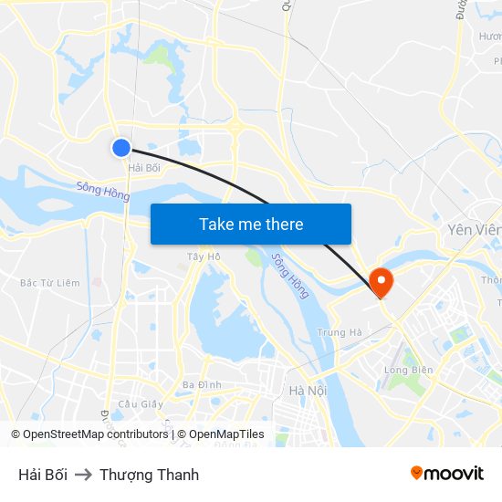 Hải Bối to Thượng Thanh map