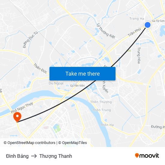 Đình Bảng to Thượng Thanh map