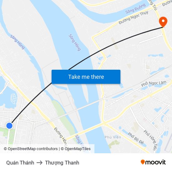 Quán Thánh to Thượng Thanh map