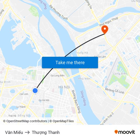 Văn Miếu to Thượng Thanh map