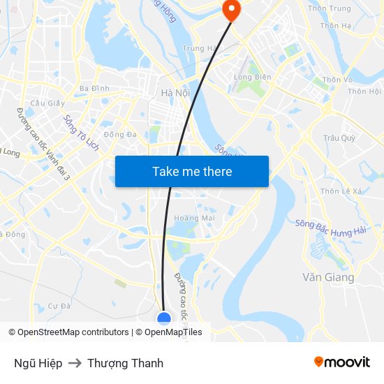 Ngũ Hiệp to Thượng Thanh map