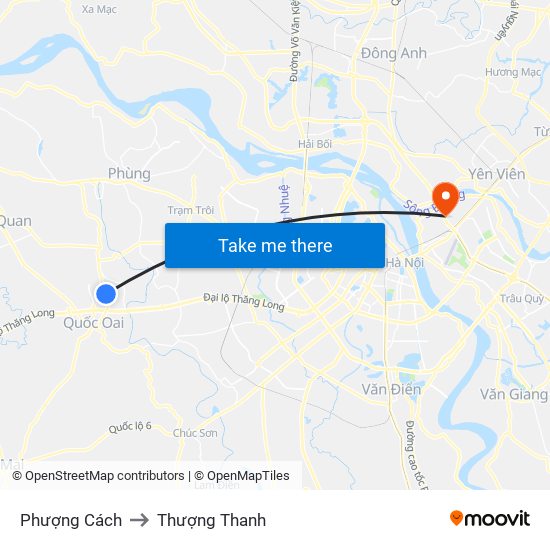 Phượng Cách to Thượng Thanh map