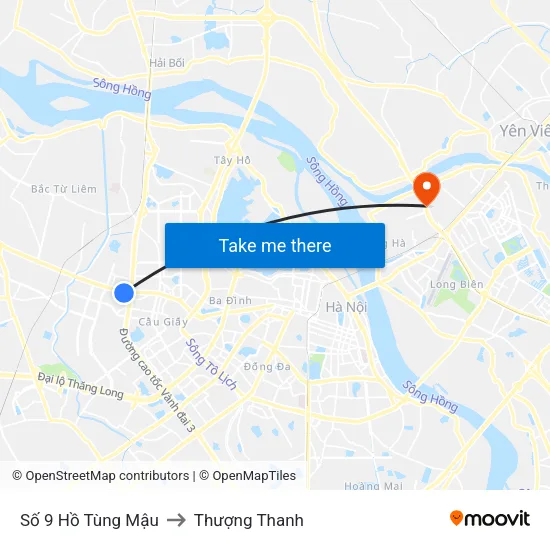 Số 9 Hồ Tùng Mậu to Thượng Thanh map