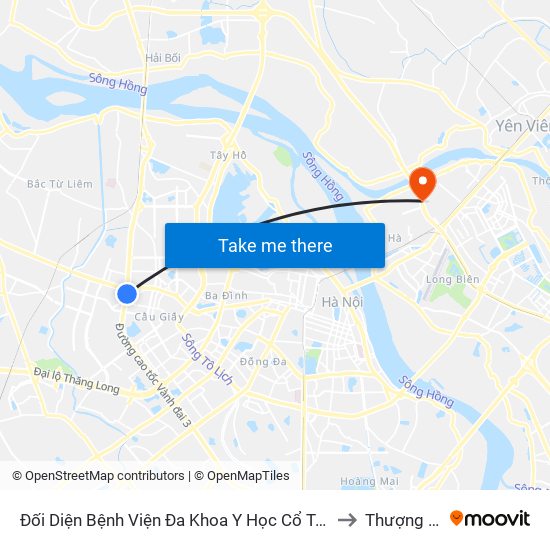 Đối Diện Bệnh Viện Đa Khoa Y Học Cổ Truyền - Phạm Hùng to Thượng Thanh map