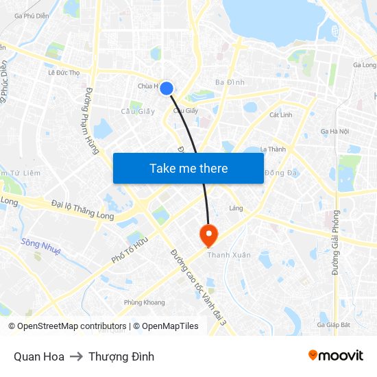 Quan Hoa to Thượng Đình map