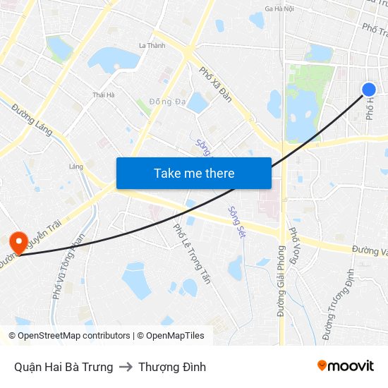 Quận Hai Bà Trưng to Thượng Đình map