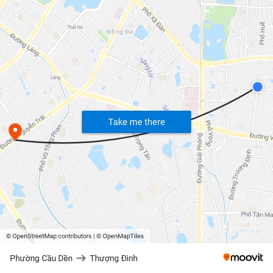 Phường Cầu Dền to Thượng Đình map