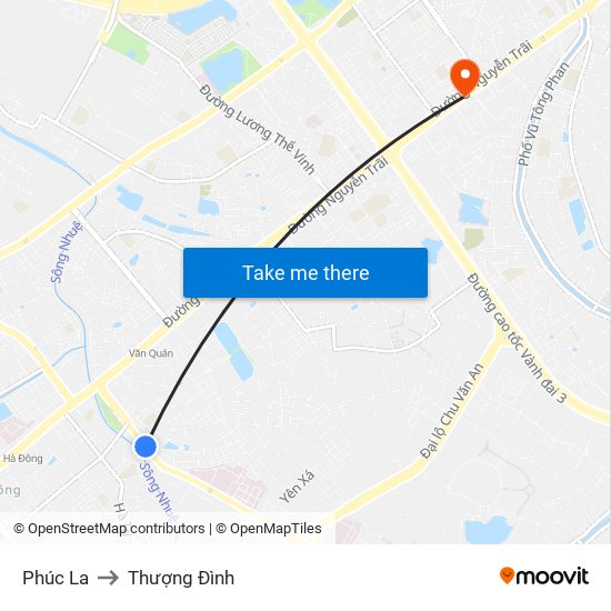 Phúc La to Thượng Đình map