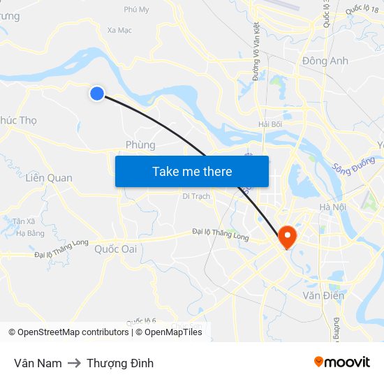 Vân Nam to Thượng Đình map