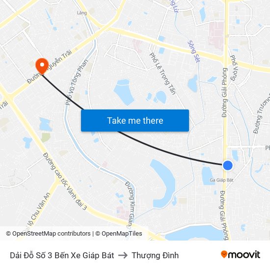 Dải Đỗ Số 3 Bến Xe Giáp Bát to Thượng Đình map