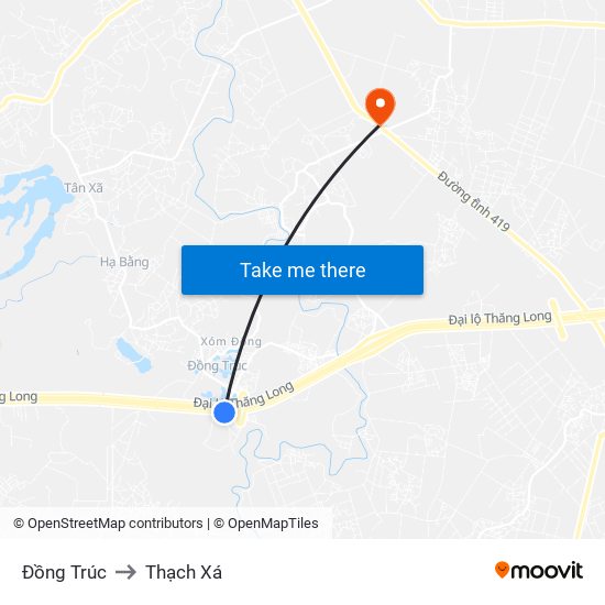 Đồng Trúc to Thạch Xá map