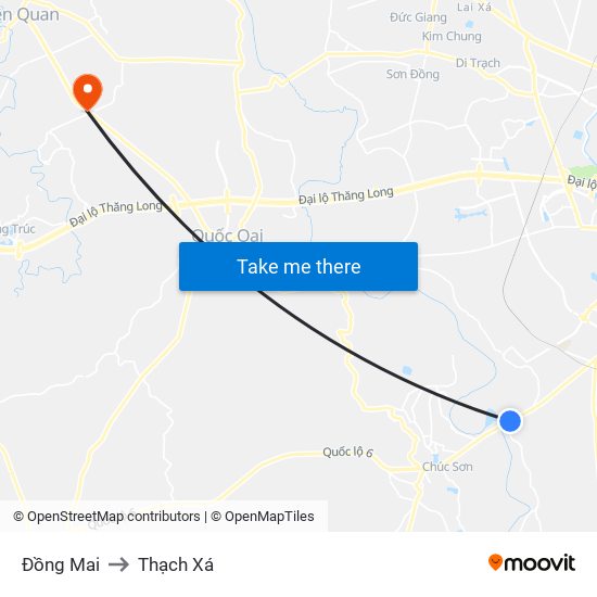 Đồng Mai to Thạch Xá map