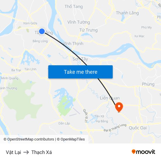 Vật Lại to Thạch Xá map