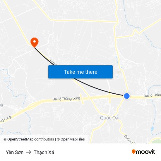 Yên Sơn to Thạch Xá map