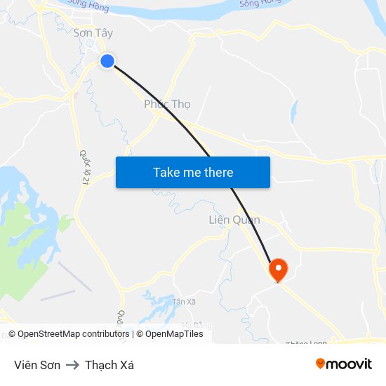 Viên Sơn to Thạch Xá map