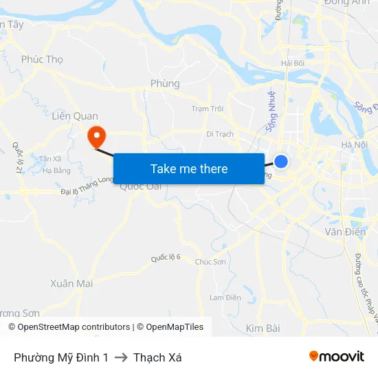 Phường Mỹ Đình 1 to Thạch Xá map