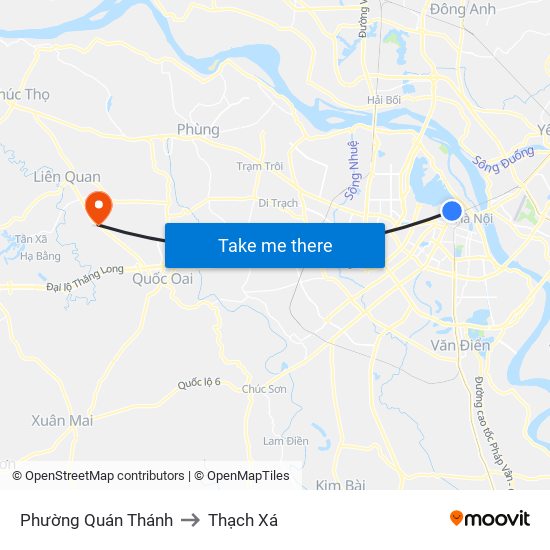 Phường Quán Thánh to Thạch Xá map