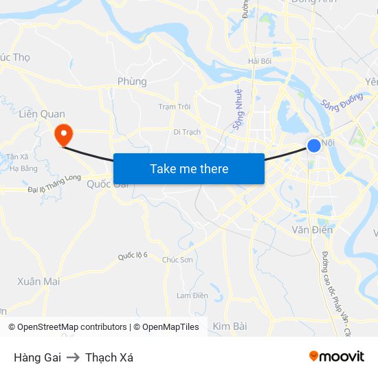 Hàng Gai to Thạch Xá map