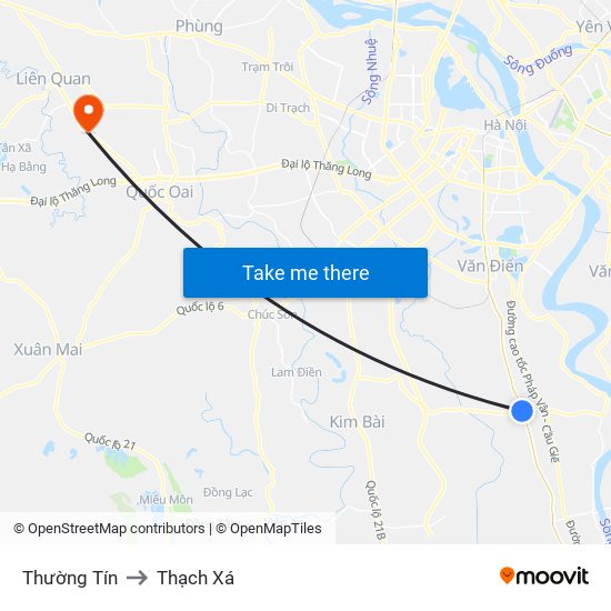 Thường Tín to Thạch Xá map