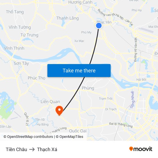 Tiền Châu to Thạch Xá map