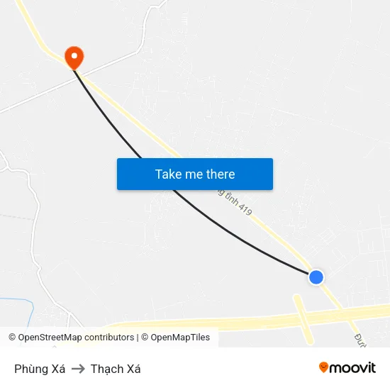 Phùng Xá to Thạch Xá map