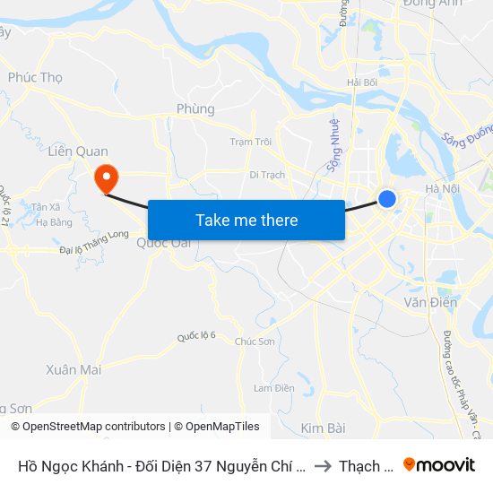 Hồ Ngọc Khánh - Đối Diện 37 Nguyễn Chí Thanh to Thạch Xá map