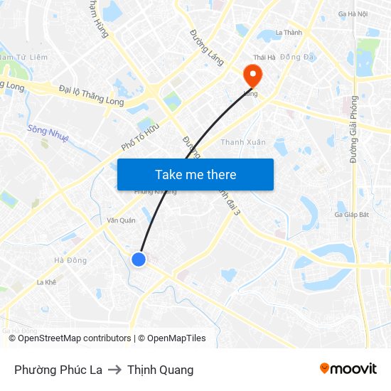 Phường Phúc La to Thịnh Quang map