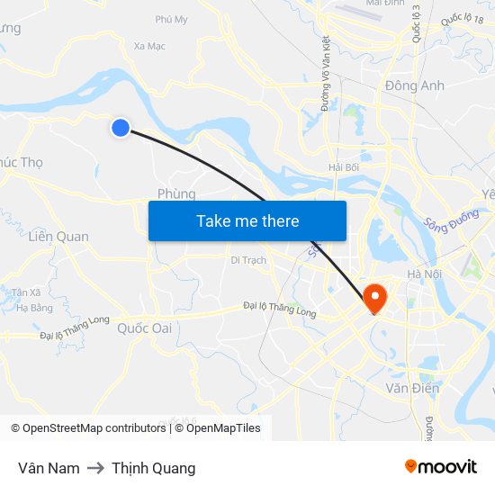 Vân Nam to Thịnh Quang map