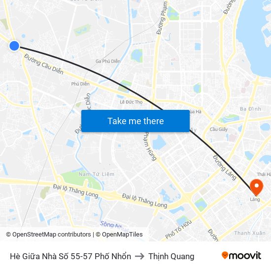 Hè Giữa Nhà Số 55-57 Phố Nhổn to Thịnh Quang map