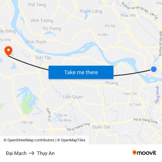 Đại Mạch to Thụy An map