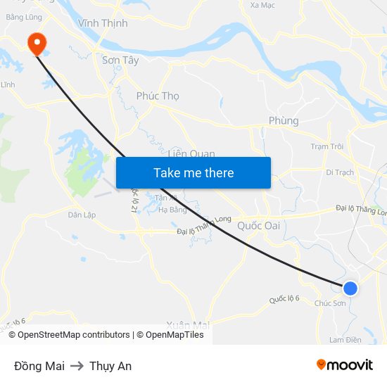 Đồng Mai to Thụy An map