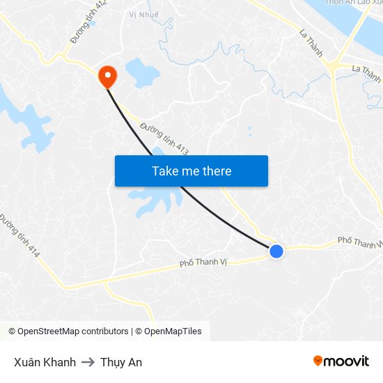 Xuân Khanh to Thụy An map