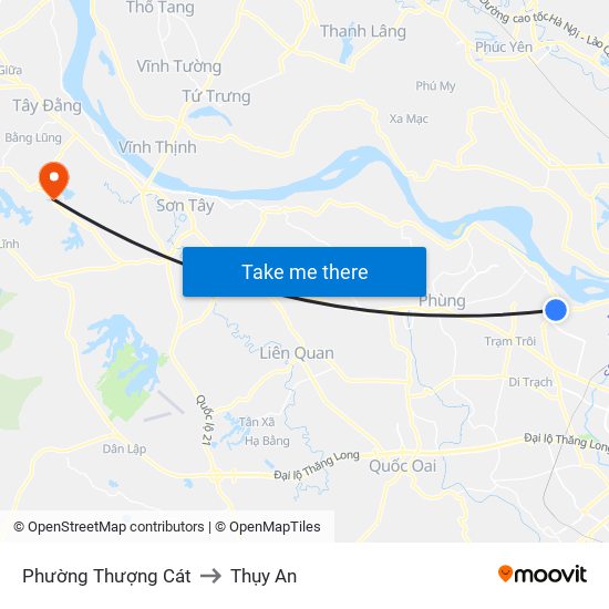 Phường Thượng Cát to Thụy An map