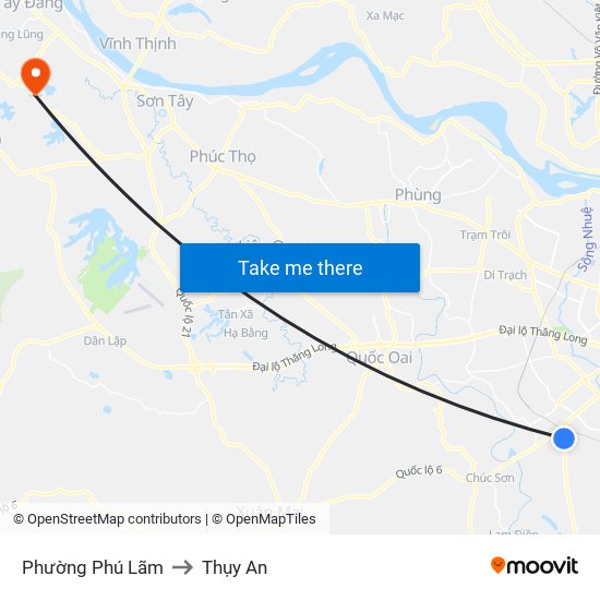 Phường Phú Lãm to Thụy An map