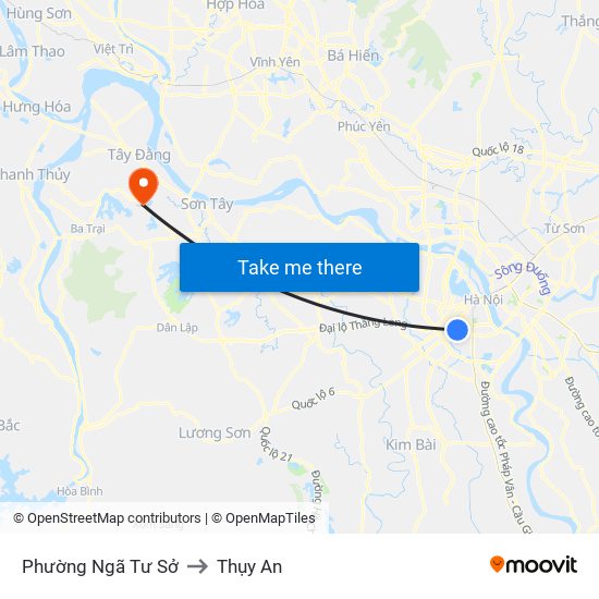 Phường Ngã Tư Sở to Thụy An map