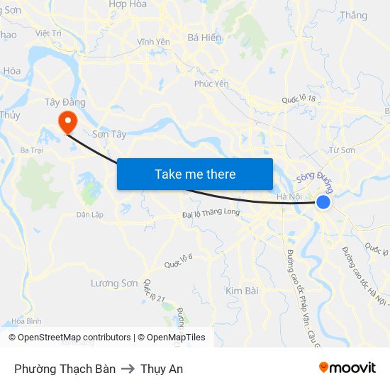 Phường Thạch Bàn to Thụy An map