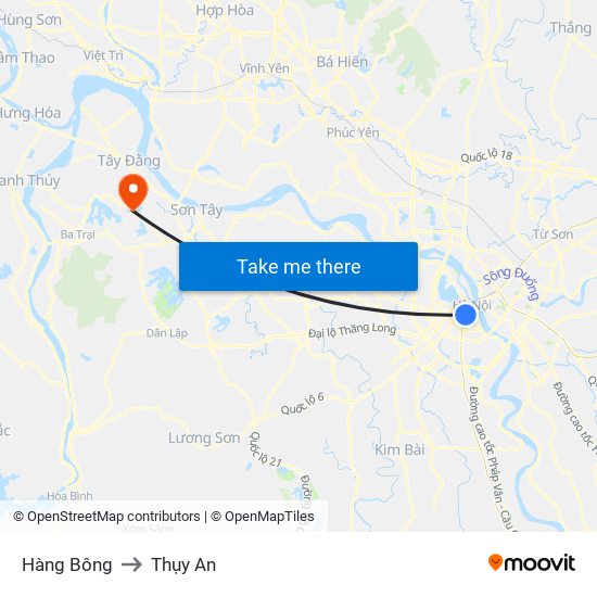 Hàng Bông to Thụy An map