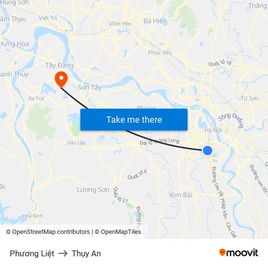 Phương Liệt to Thụy An map