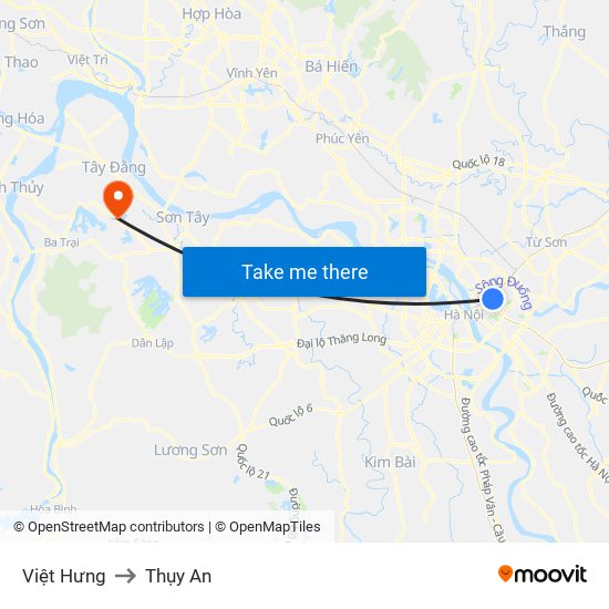 Việt Hưng to Thụy An map