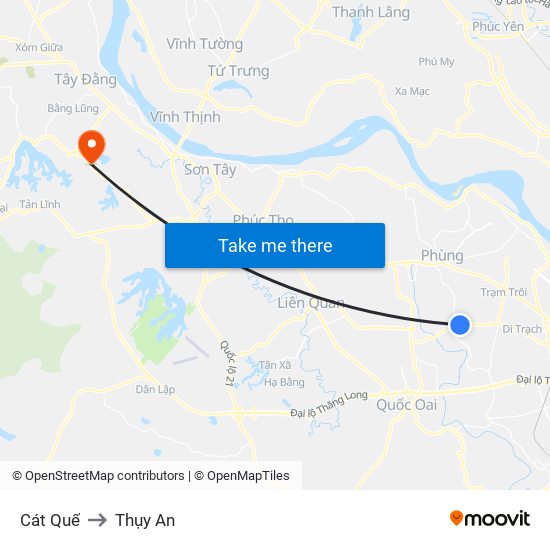 Cát Quế to Thụy An map