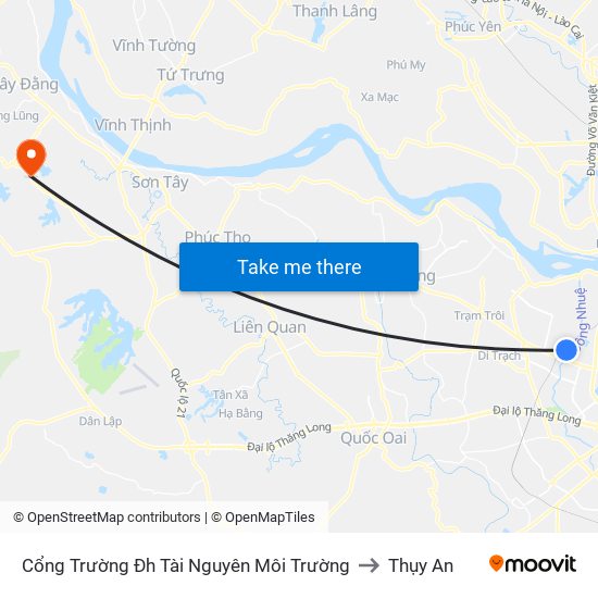 Cổng Trường Đh Tài Nguyên Môi Trường to Thụy An map