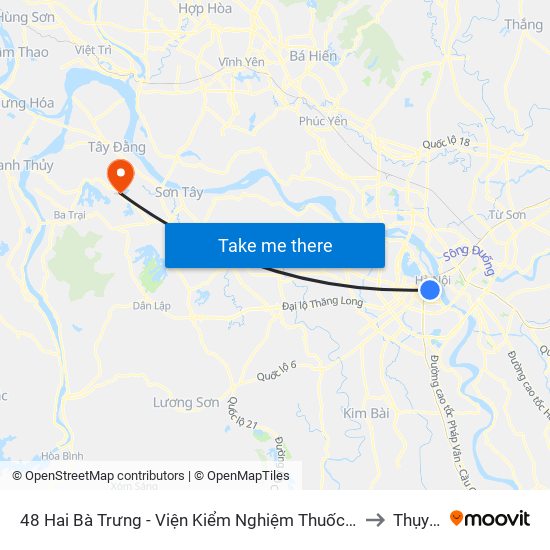 48 Hai Bà Trưng - Viện Kiểm Nghiệm Thuốc Trung Ương to Thụy An map