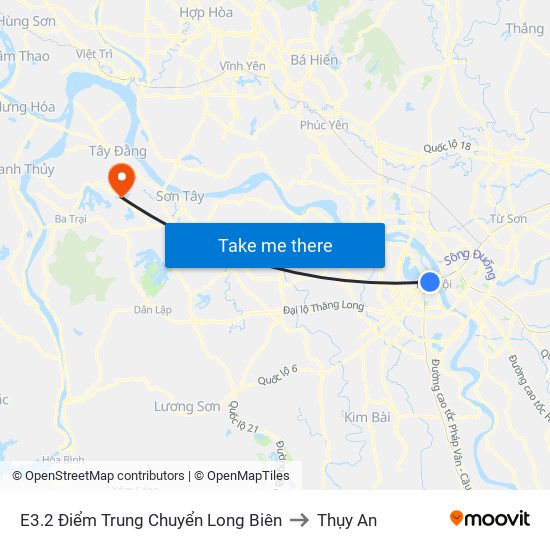 E3.2 Điểm Trung Chuyển Long Biên to Thụy An map